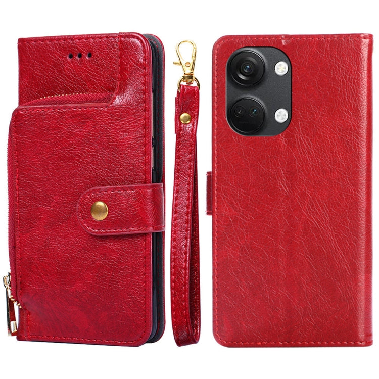 Zipper Bag Leather Phone Case, For OnePlus Ace 2V 5G