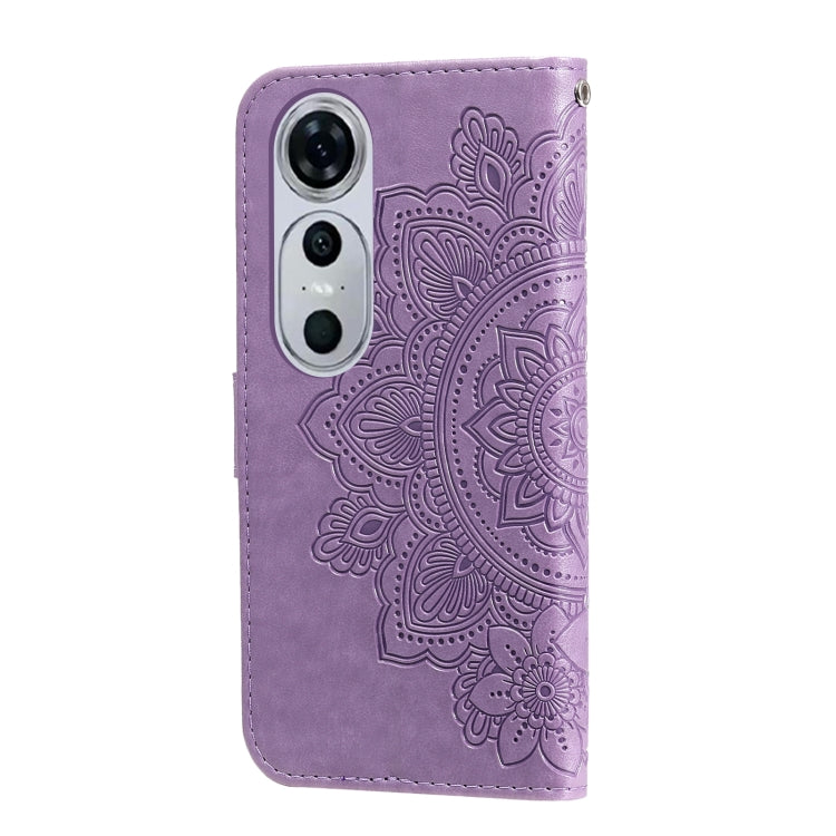 Seven-petal Flowers Embossing Leather Phone Case, For Huawei Mate 60, For Huawei Mate 60 Pro, For Huawei Enjoy 60X, For Huawei nova 11 Pro
