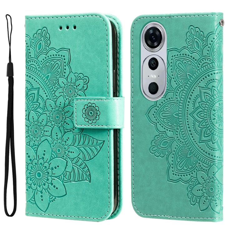 Seven-petal Flowers Embossing Leather Phone Case, For Huawei Mate 60, For Huawei Mate 60 Pro, For Huawei Enjoy 60X, For Huawei nova 11 Pro