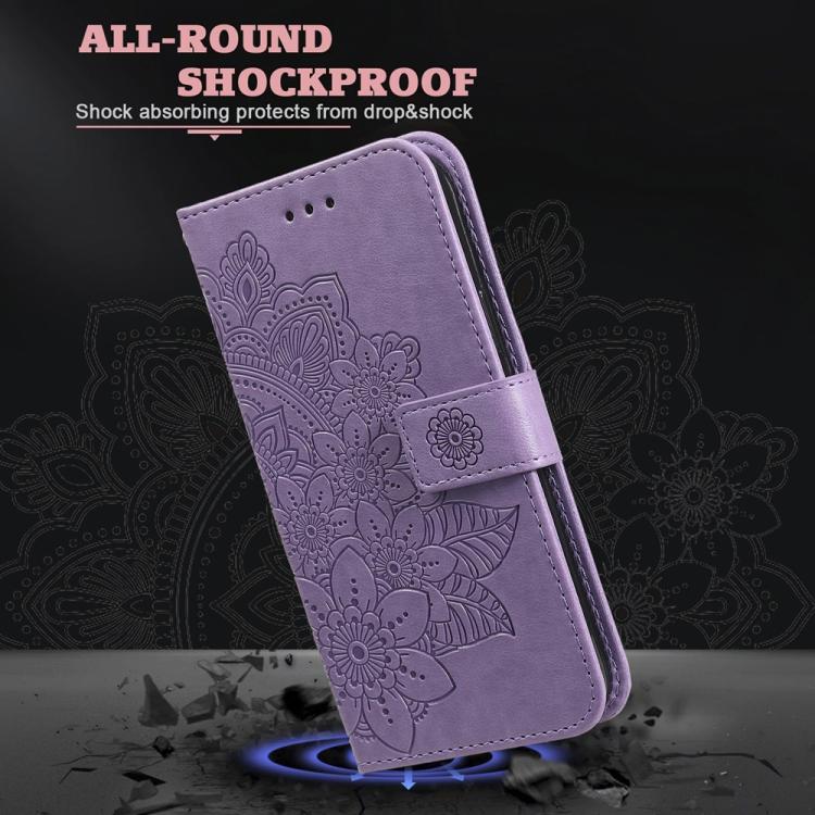 Seven-petal Flowers Embossing Leather Phone Case, For Huawei nova 14, For Huawei Enjoy 80, For Huawei nova 13 Pro, For Huawei nova 13 / nova 12