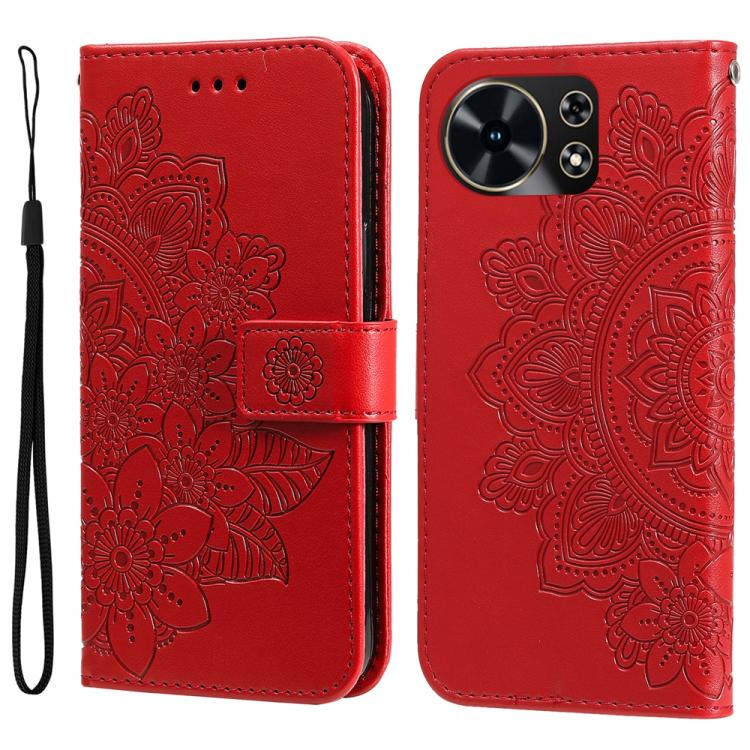 Seven-petal Flowers Embossing Leather Phone Case, For Huawei nova 14, For Huawei Enjoy 80, For Huawei nova 13 Pro, For Huawei nova 13 / nova 12