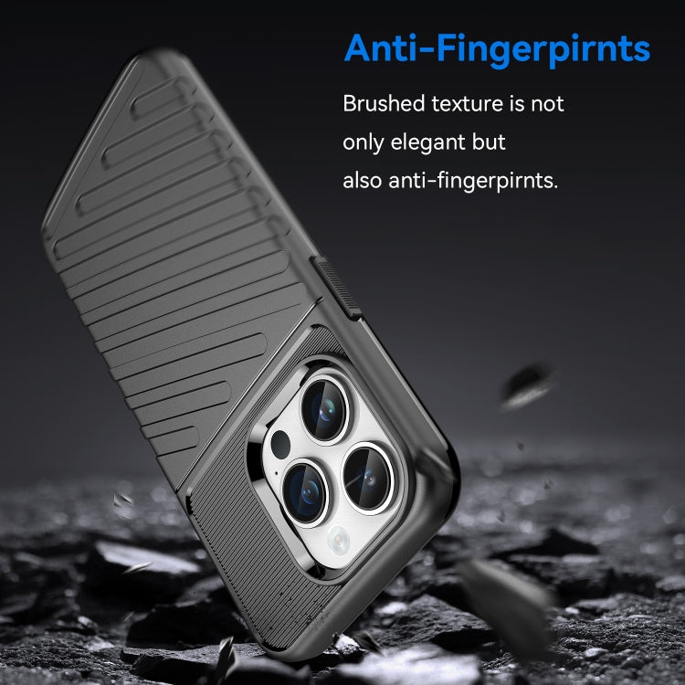 For iPhone 15 Pro Thunderbolt Shockproof TPU Phone Case(Black)