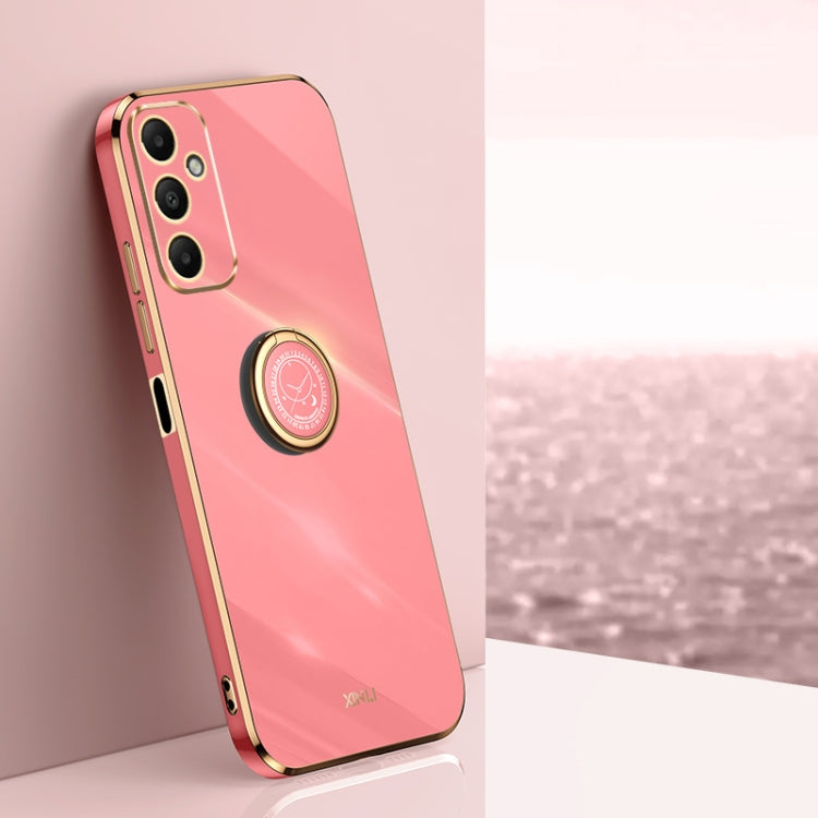 XINLI Straight Edge 6D Electroplate TPU Phone Case with Ring Holder, For Samsung Galaxy A05, For Samsung Galaxy A05s, For Samsung Galaxy M34 5G