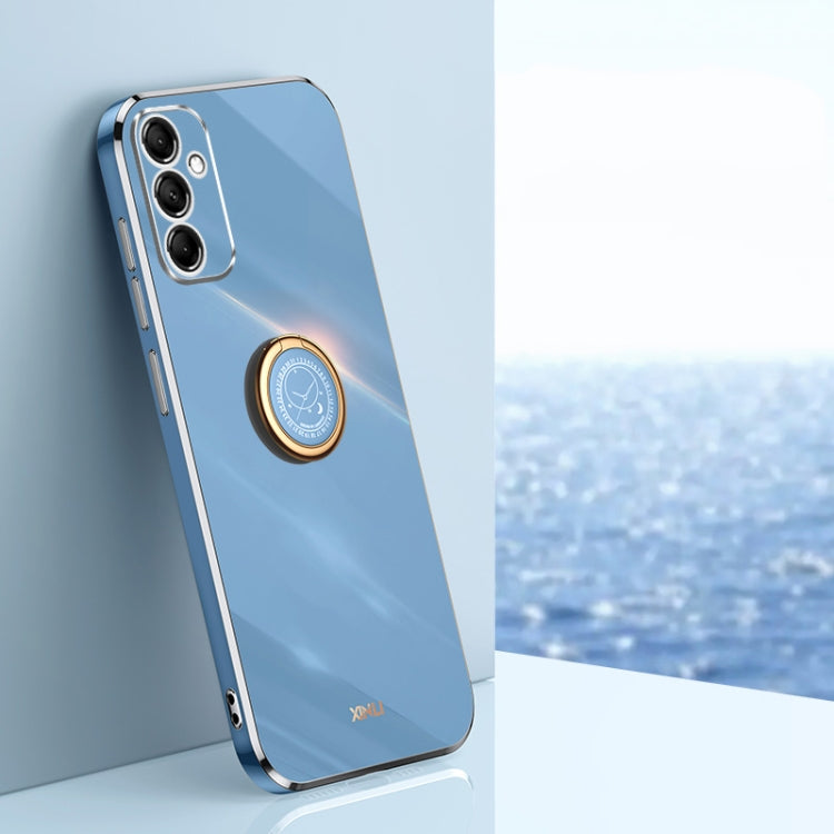 XINLI Straight Edge 6D Electroplate TPU Phone Case with Ring Holder, For Samsung Galaxy A15, For Samsung Galaxy A55, For Samsung Galaxy A35 5G