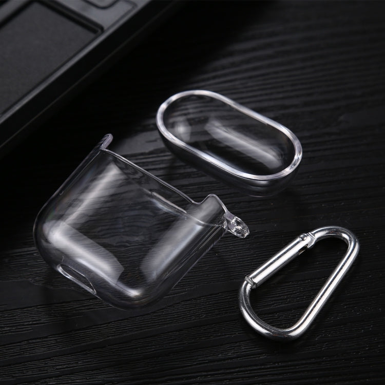 Transparent PC Hard Earphone Protective Case with Hook, For AirPods 1 / 2 with Hook