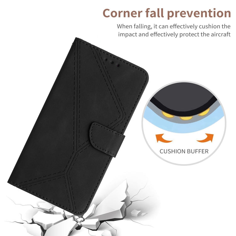 For Google Pixel 7a Stitching Embossed Leather Phone Case(Black)