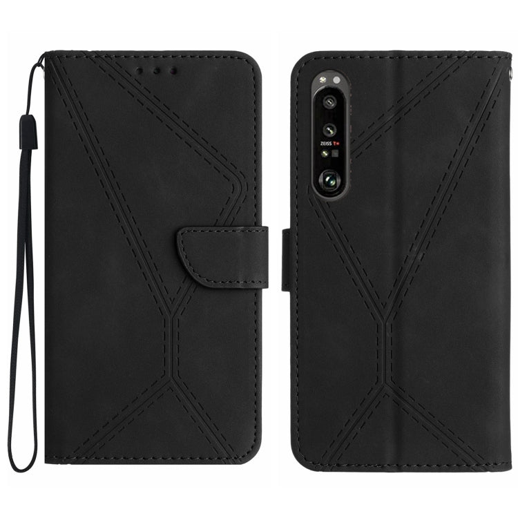 Stitching Embossed Leather Phone Case, For Sony Xperia 1 III, For Sony Xperia 1 IV, For Sony Xperia 1 V, For Sony Xperia 5 III
