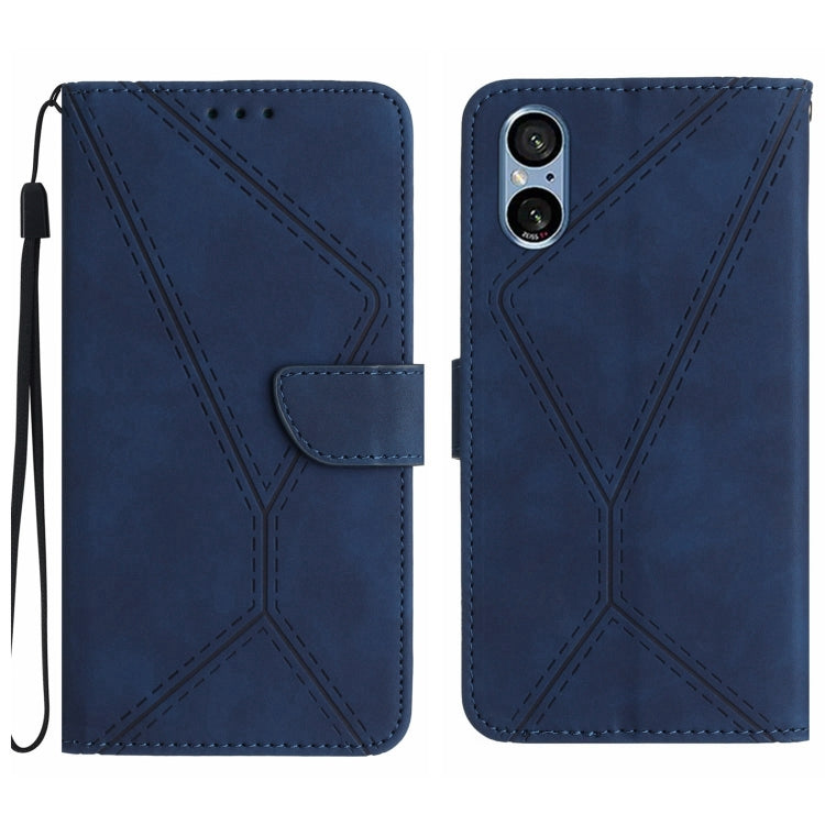 Stitching Embossed Leather Phone Case, For Sony Xperia 5 IV, For Sony Xperia 5 V, For Sony Xperia 10 III, For Sony Xperia 10 IV