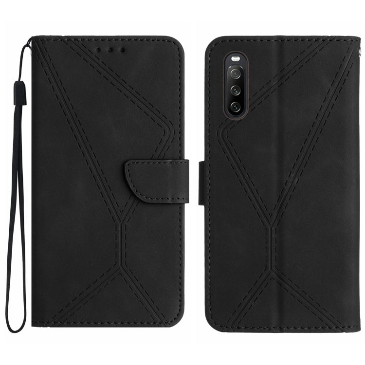 Stitching Embossed Leather Phone Case, For Sony Xperia 5 IV, For Sony Xperia 5 V, For Sony Xperia 10 III, For Sony Xperia 10 IV