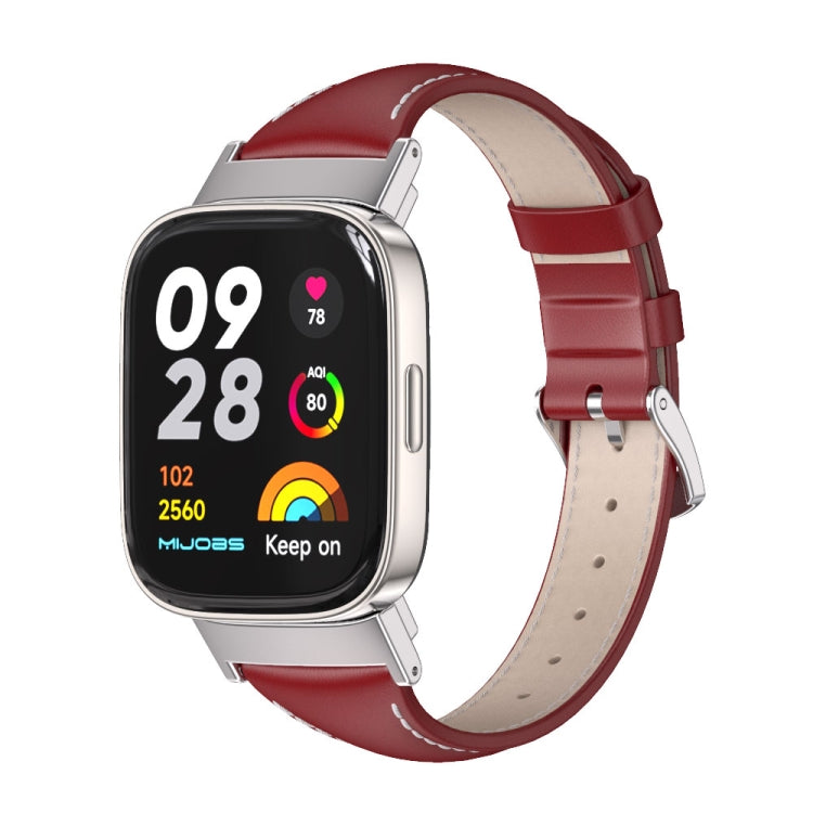 Mijobs Genuine Leather Slim Watch Band, For Redmi Watch 3