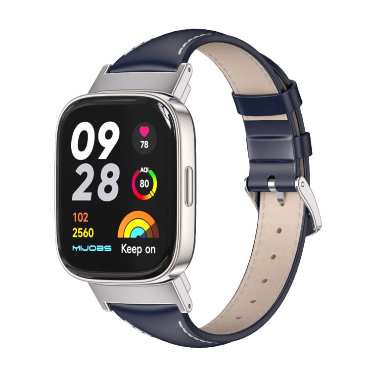 Mijobs Genuine Leather Slim Watch Band, For Redmi Watch 3