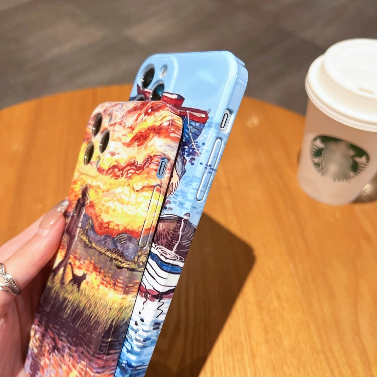 Oil Painting Pattern Glossy PC Phone Case, For iPhone 12, For iPhone 12 Pro Max, For iPhone 12 Pro, For iPhone 11 Pro Max