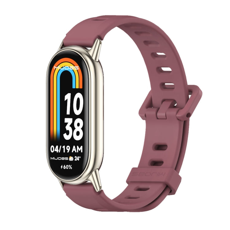 Mijobs Flat Hole Breathable Silicone Watch Band, For Xiaomi Smart Band 10 / 9 / 8