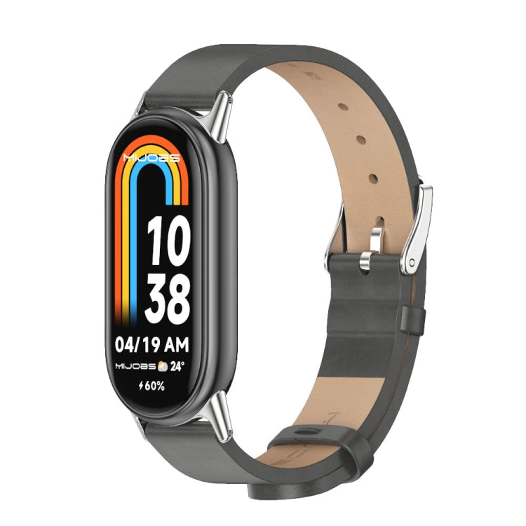 Mijobs Microfiber PU Leather Watch Band, For Xiaomi Smart Band 10 / 9 / 8