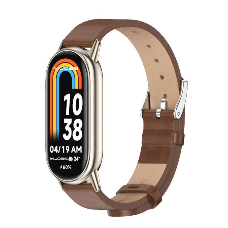 Mijobs Microfiber PU Leather Watch Band, For Xiaomi Smart Band 10 / 9 / 8