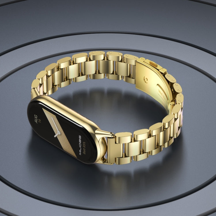 Mijobs Three Bead Stainless Steel Watch Band, For Xiaomi Smart Band 10 / 9 / 8