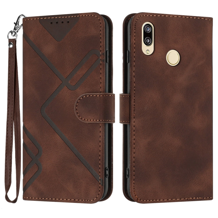Line Pattern Skin Feel Leather Phone Case, For Huawei nova 8 SE, For Huawei Y5 2019, For Huawei Y6 2019, For Huawei P30 lite/nova 4e