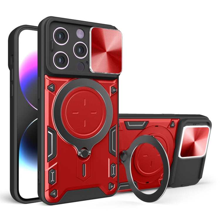 CD Texture Sliding Camshield Magnetic Holder Phone Case, For iPhone 14 Pro Max, For iPhone 13 Pro Max, For iPhone 13 Pro, For iPhone 13
