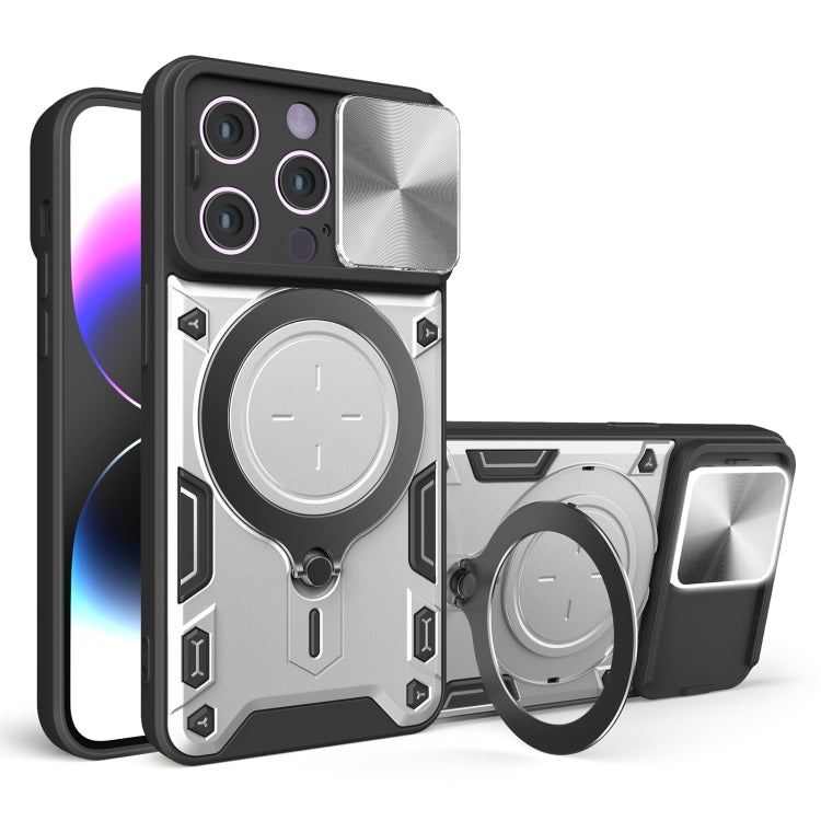 CD Texture Sliding Camshield Magnetic Holder Phone Case, For iPhone 14 Pro Max, For iPhone 13 Pro Max, For iPhone 13 Pro, For iPhone 13