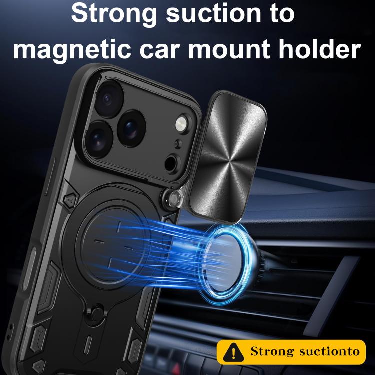 CD Texture Sliding Camshield Magnetic Holder Phone Case, For iPhone Air, For iPhone 16 Pro Max, For iPhone 16 Pro, For iPhone 16 Plus