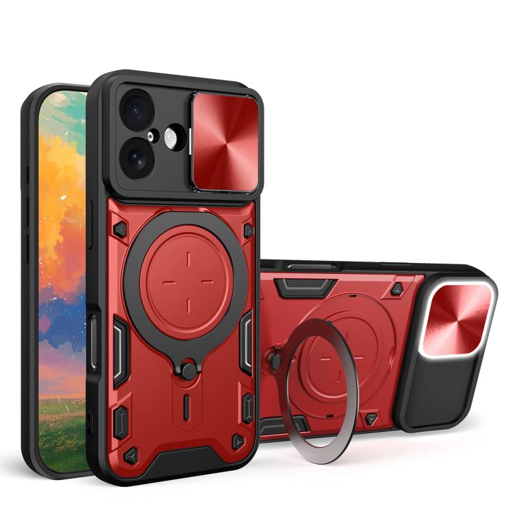 CD Texture Sliding Camshield Magnetic Holder Phone Case, For iPhone Air, For iPhone 16 Pro Max, For iPhone 16 Pro, For iPhone 16 Plus