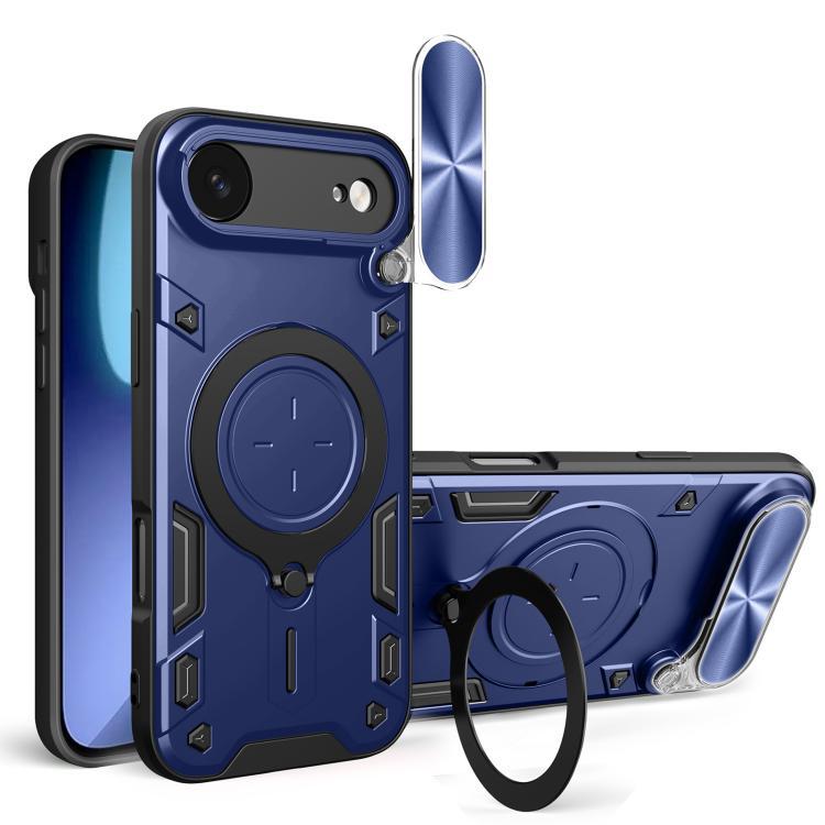 CD Texture Sliding Camshield Magnetic Holder Phone Case, For iPhone Air, For iPhone 16 Pro Max, For iPhone 16 Pro, For iPhone 16 Plus
