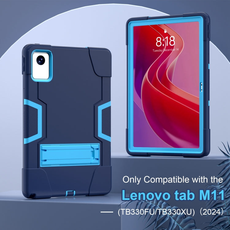 Contrast Color Silicone Hybrid PC Tablet Case with Holder, For Lenovo Tab M11/ Xiaoxin Pad 11 2024, For Lenovo Tab M8 4th Gen, For Lenovo Tab M9 / TB-310FU