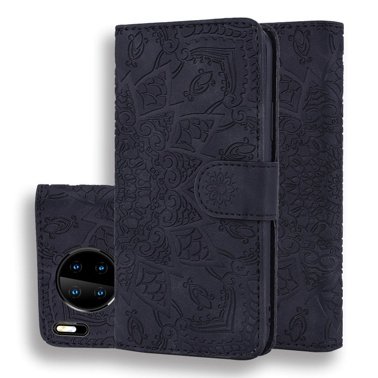 Embossed Sunflower Pattern Horizontal Flip PU Leather Case with Holder & Card Slots & Wallet & Lanyard, For Xiaomi Redmi Note 9 Pro Max, For Xiaomi Mi CC9 Pro / Mi Note 10 / Mi Note 10 Pro, For Huawei Mate 30 Pro