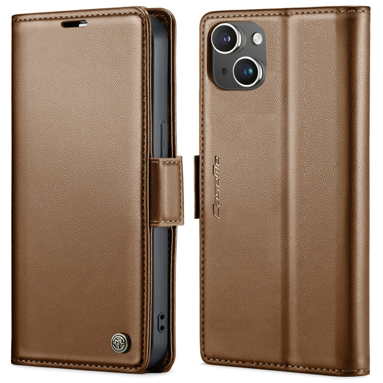 CaseMe 023 Butterfly Buckle Litchi Texture RFID Anti-theft Leather Phone Case, For iPhone 15 Pro Max, For iPhone 14, For iPhone 15 Pro, For iPhone 14 Plus