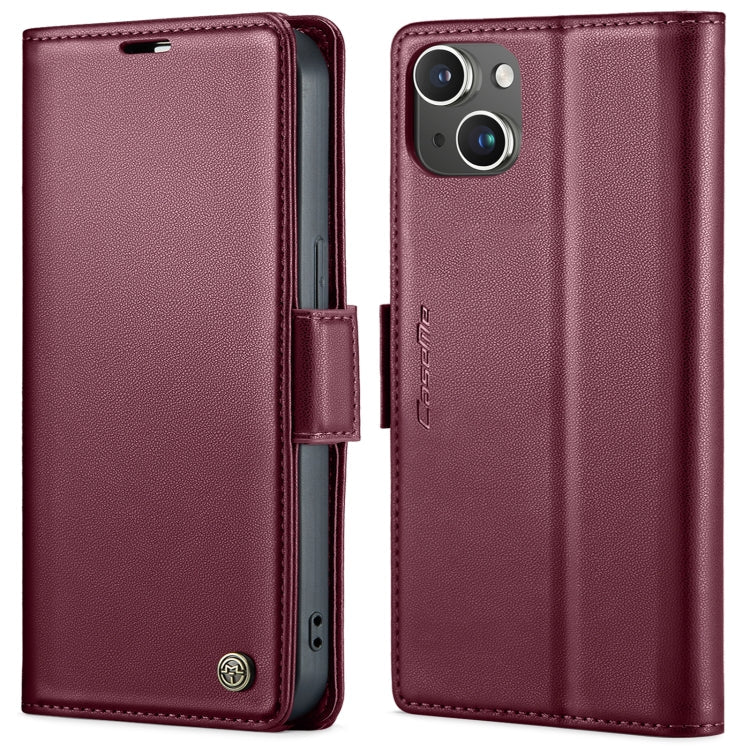 CaseMe 023 Butterfly Buckle Litchi Texture RFID Anti-theft Leather Phone Case, For iPhone 15 Pro Max, For iPhone 14, For iPhone 15 Pro, For iPhone 14 Plus