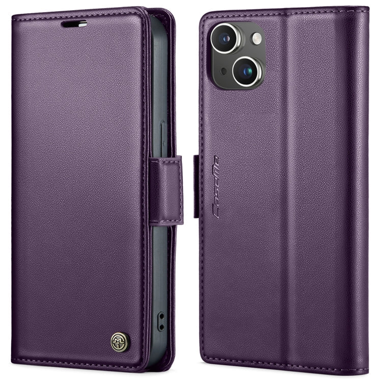 CaseMe 023 Butterfly Buckle Litchi Texture RFID Anti-theft Leather Phone Case, For iPhone 15 Pro Max, For iPhone 14, For iPhone 14 Plus, For iPhone 15 Pro