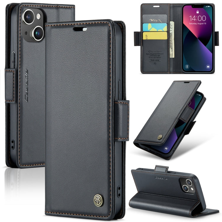 CaseMe 023 Butterfly Buckle Litchi Texture RFID Anti-theft Leather Phone Case, For iPhone 15 Pro Max, For iPhone 14, For iPhone 15 Pro, For iPhone 14 Plus