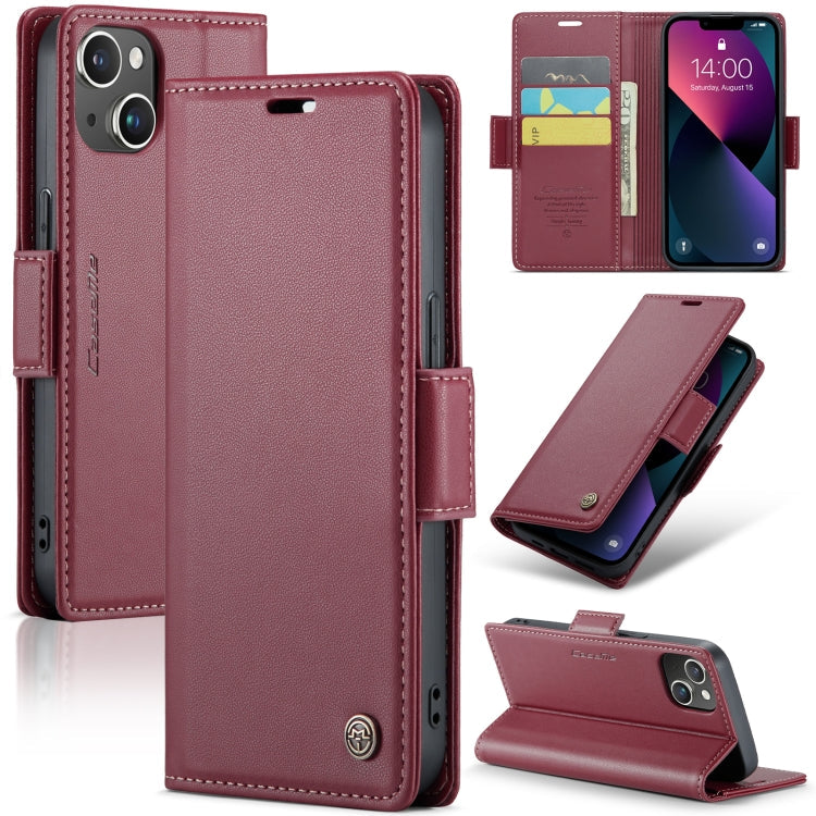 CaseMe 023 Butterfly Buckle Litchi Texture RFID Anti-theft Leather Phone Case, For iPhone 15 Pro Max, For iPhone 14, For iPhone 15 Pro, For iPhone 14 Plus