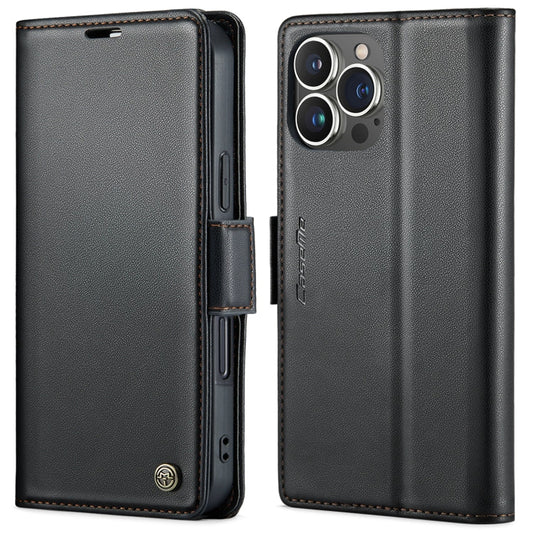 CaseMe 023 Butterfly Buckle Litchi Texture RFID Anti-theft Leather Phone Case, For iPhone 15 Pro Max, For iPhone 14, For iPhone 15 Pro, For iPhone 14 Plus