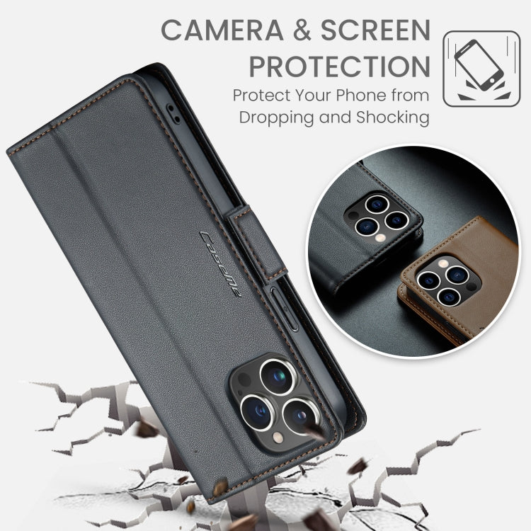 CaseMe 023 Butterfly Buckle Litchi Texture RFID Anti-theft Leather Phone Case, For iPhone 15 Pro Max, For iPhone 14, For iPhone 15 Pro, For iPhone 14 Plus