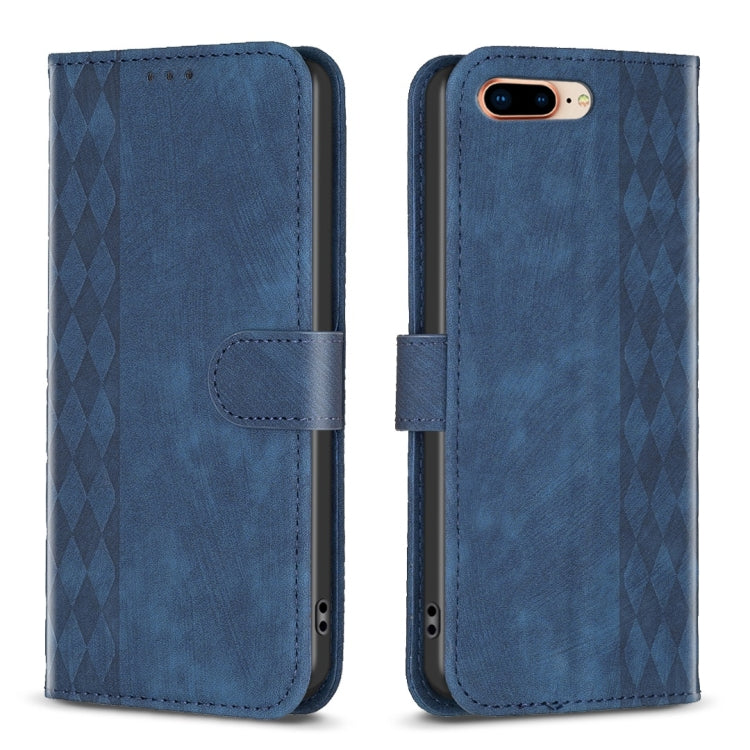 Plaid Embossed Leather Phone Case, For iPhone 7 Plus / 8 Plus