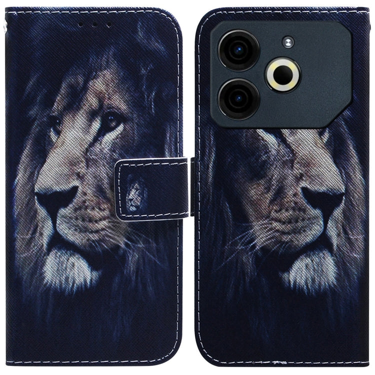 Coloured Drawing Flip Leather Phone Case, For Tecno Pova 6 Neo, For Tecno Pova 6 Pro / Pova 6