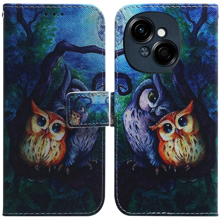 Coloured Drawing Flip Leather Phone Case, For Tecno Spark Go 1 / Pop 9 Pro, For Tecno Camon 30 Premier 5G