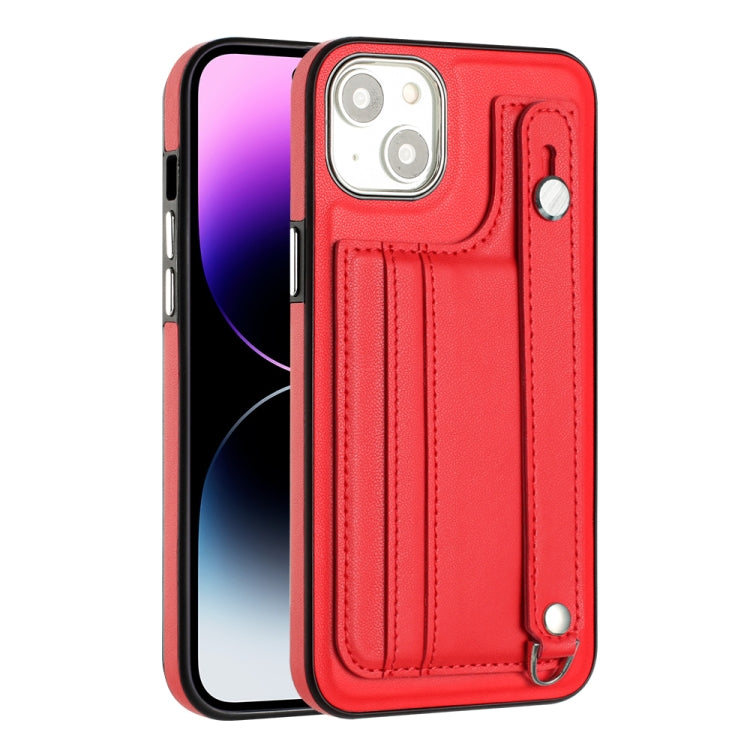 Shockproof Leather Phone Case with Wrist Strap, For iPhone 15 Pro Max, For iPhone 14, For iPhone 14 Plus, For iPhone 15 Pro