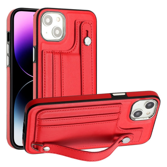Shockproof Leather Phone Case with Wrist Strap, For iPhone 15 Pro Max, For iPhone 14, For iPhone 14 Plus, For iPhone 15 Pro