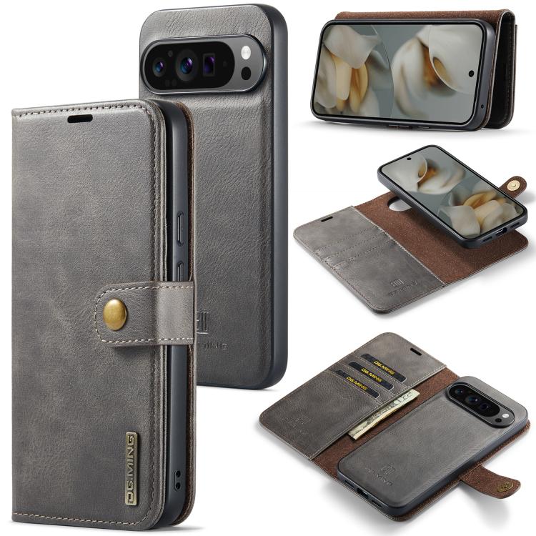 DG.MING Crazy Horse Texture Detachable Magnetic Leather Phone Case, For Google Pixel 10 Pro XL, For Google Pixel 10 / 10 Pro, For Google Pixel 9a, For Google Pixel 8a