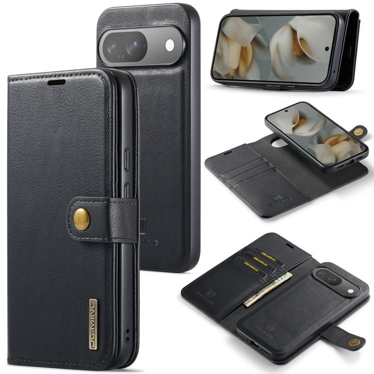 DG.MING Crazy Horse Texture Detachable Magnetic Leather Phone Case, For Google Pixel 10 Pro XL, For Google Pixel 10 / 10 Pro, For Google Pixel 9a, For Google Pixel 8a