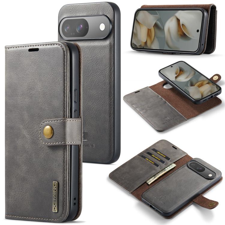 DG.MING Crazy Horse Texture Detachable Magnetic Leather Phone Case, For Google Pixel 10 Pro XL, For Google Pixel 10 / 10 Pro, For Google Pixel 9a, For Google Pixel 8a