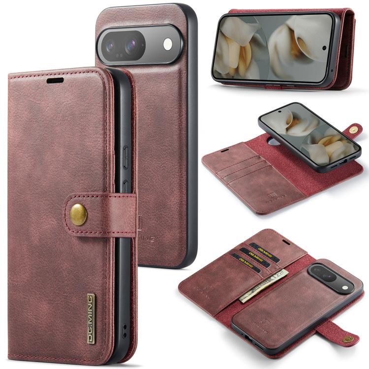 DG.MING Crazy Horse Texture Detachable Magnetic Leather Phone Case, For Google Pixel 10 Pro XL, For Google Pixel 10 / 10 Pro, For Google Pixel 9a, For Google Pixel 8a
