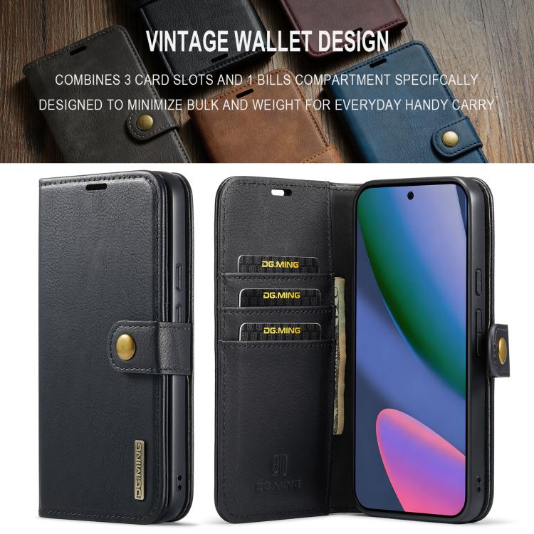 DG.MING Crazy Horse Texture Detachable Magnetic Leather Phone Case, For Google Pixel 11 Pro XL, For Google Pixel 11, For Google Pixel 11 Pro, For Google Pixel 10a