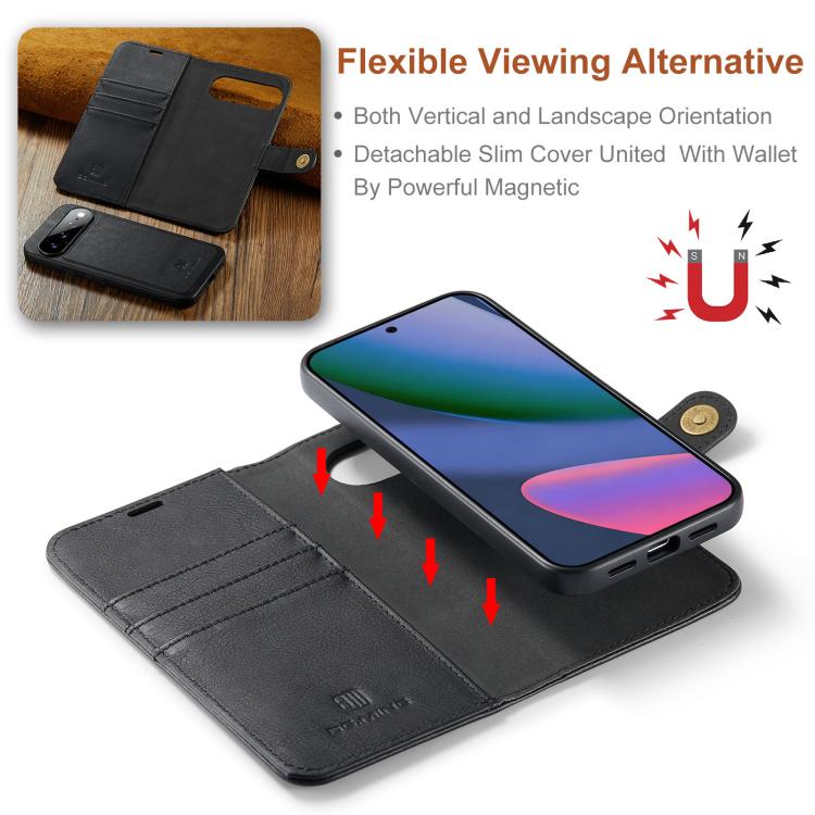 DG.MING Crazy Horse Texture Detachable Magnetic Leather Phone Case, For Google Pixel 11 Pro XL, For Google Pixel 11, For Google Pixel 11 Pro, For Google Pixel 10a