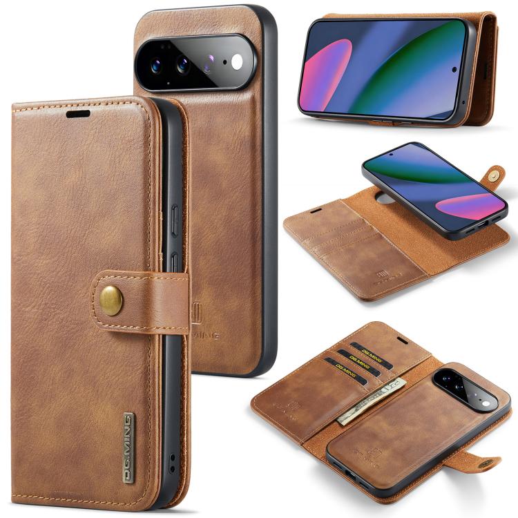 DG.MING Crazy Horse Texture Detachable Magnetic Leather Phone Case, For Google Pixel 11 Pro XL, For Google Pixel 11, For Google Pixel 11 Pro, For Google Pixel 10a