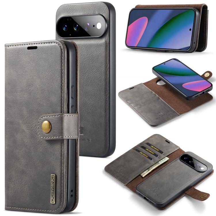 DG.MING Crazy Horse Texture Detachable Magnetic Leather Phone Case, For Google Pixel 11 Pro XL, For Google Pixel 11, For Google Pixel 11 Pro, For Google Pixel 10a