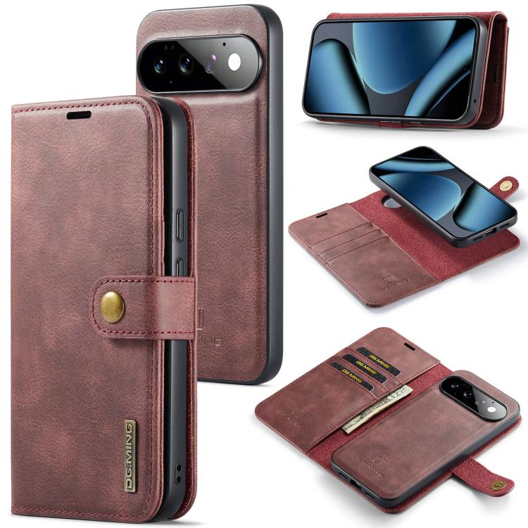 DG.MING Crazy Horse Texture Detachable Magnetic Leather Phone Case, For Google Pixel 11 Pro XL, For Google Pixel 11, For Google Pixel 11 Pro, For Google Pixel 10a