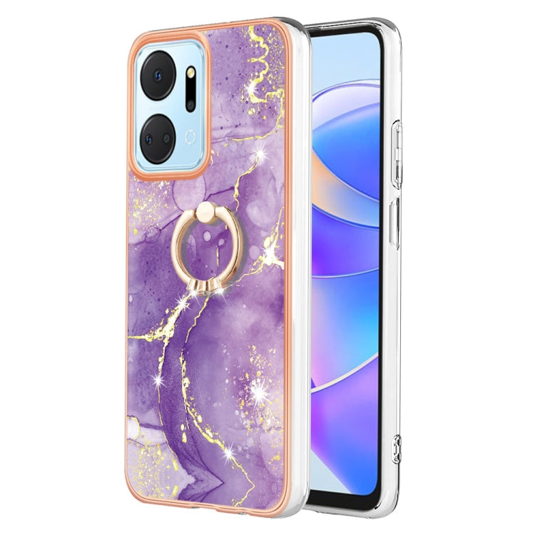 Electroplating Marble IMD TPU Phone Case with Ring Holder, For Honor Magic5 Pro, For Honor X8a, For Honor X9a / Magic5 Lite, For Honor X7a
